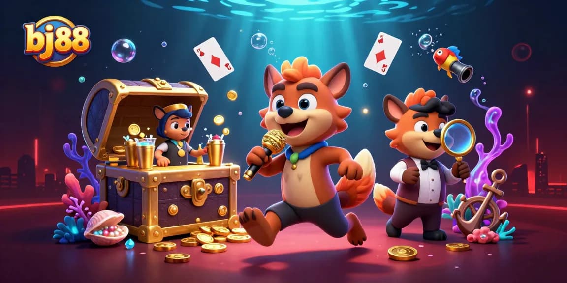 Experience the vibrant energy of bj 88 with comedic hyenas in a dynamic casino scene.
