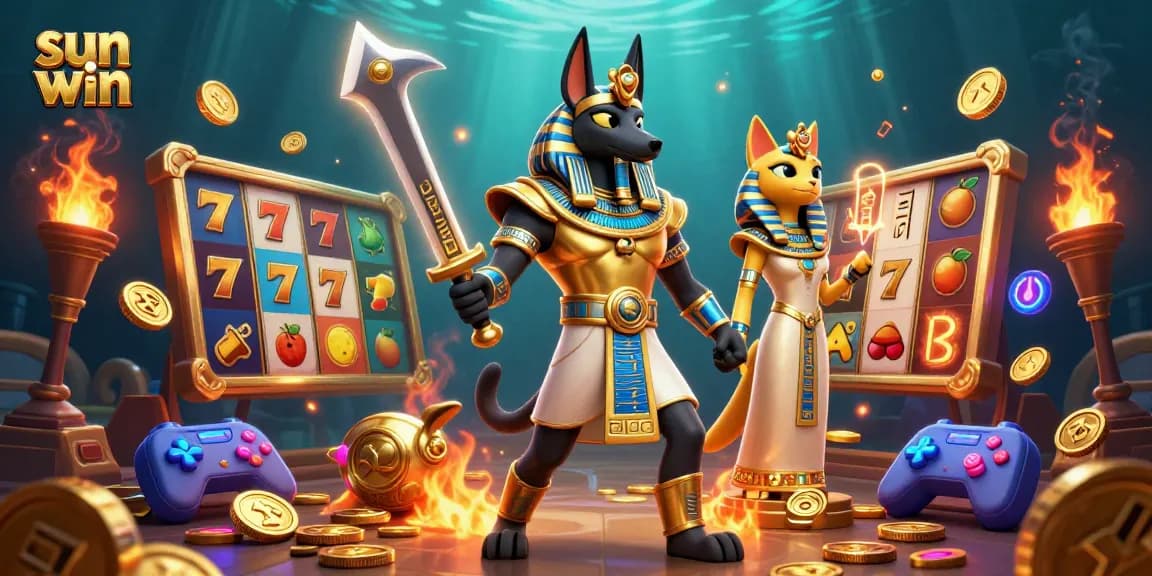 Experience thrilling gameplay at sun win with ancient Egyptian warriors and dynamic slot elements.