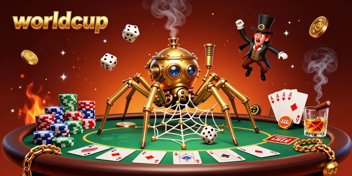Experience the excitement of worldcup-themed gambling with a detailed 3D illustration featuring a vibrant casino scene.