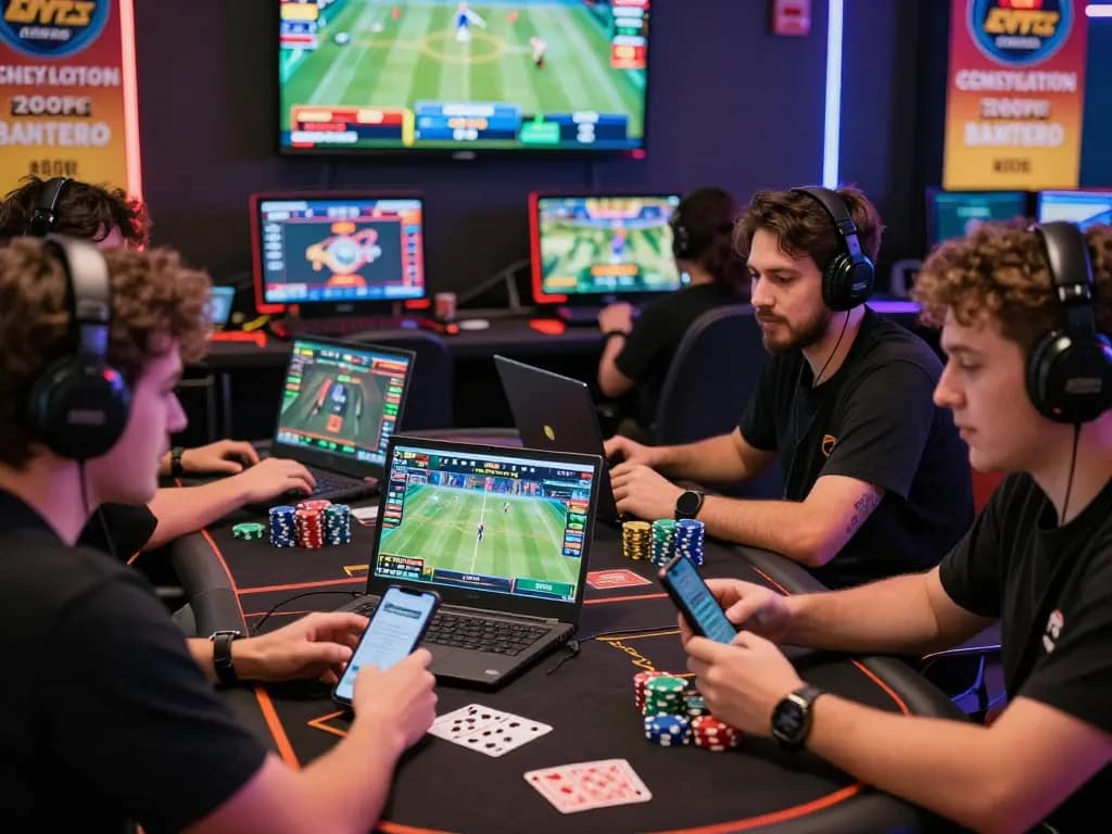 Online gambling excitement at man88 casino with players betting on sports