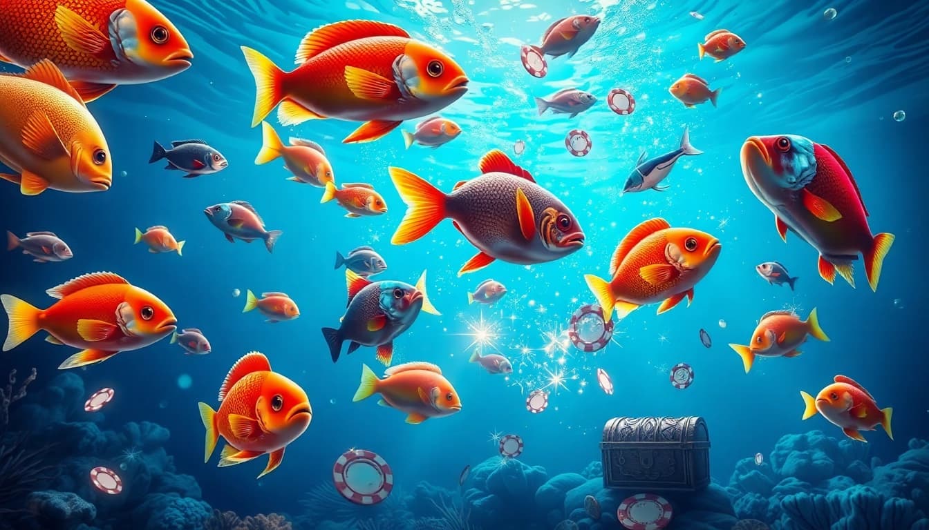 Experience thrilling bắn cá đổi thưởng action in vibrant underwater casino gaming.