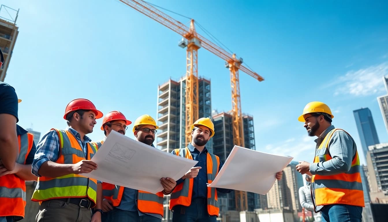 Image illustrating a New York Commercial General Contractor site, highlighting teamwork and urban construction.