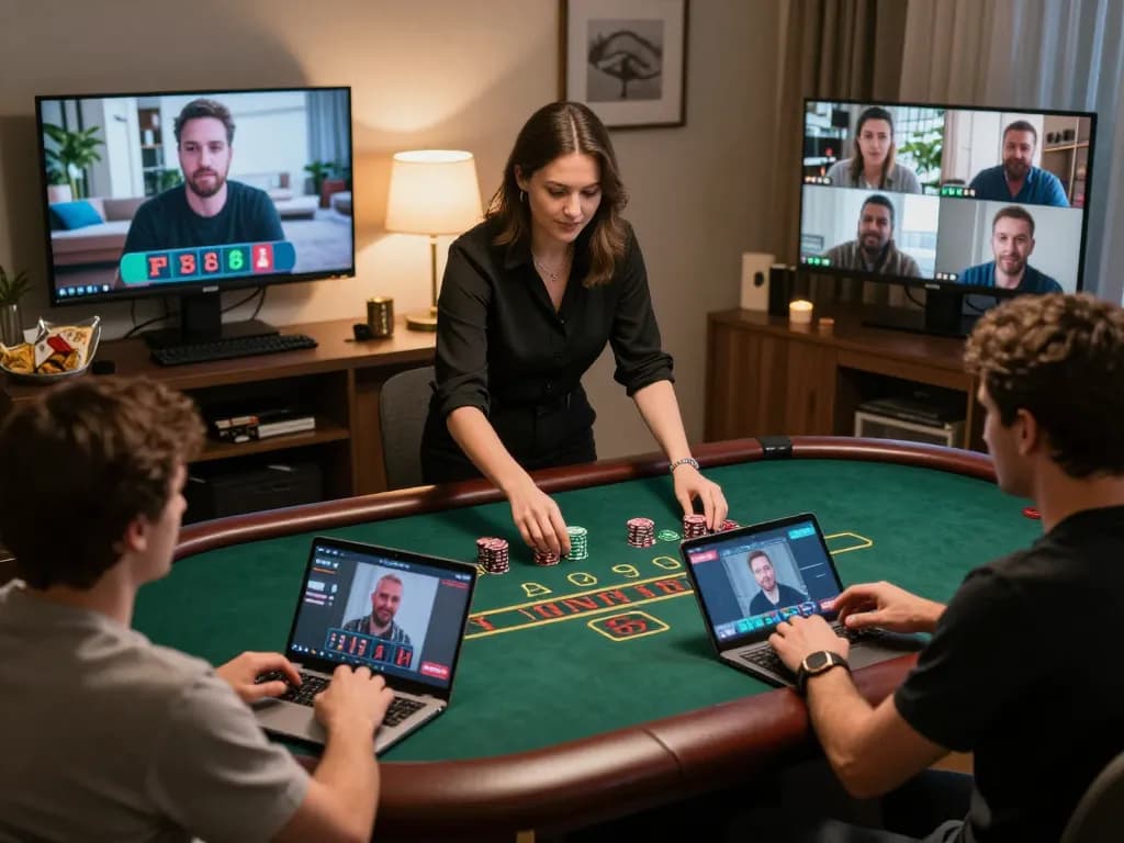 Players enjoying online blackjack at home using B52 for strategic betting and engagement