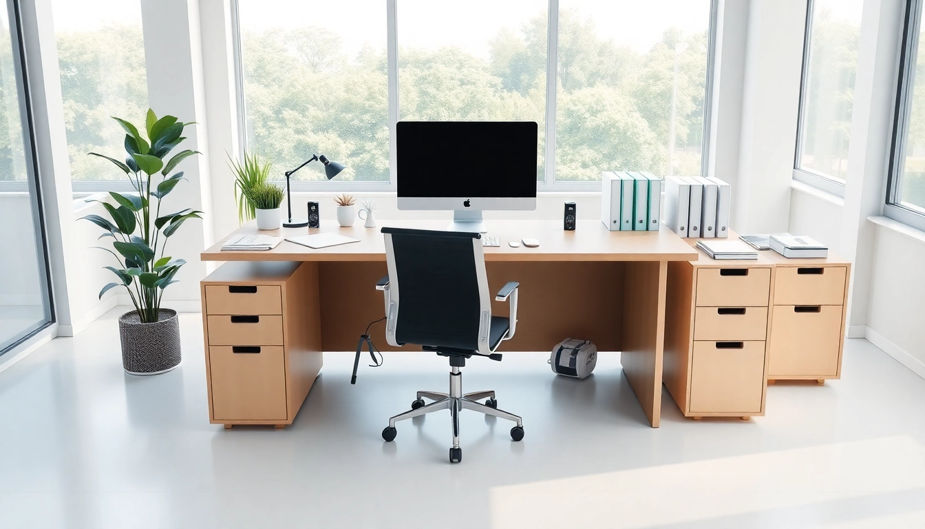 Typing Center featuring a modern and organized workspace with ergonomic setup.