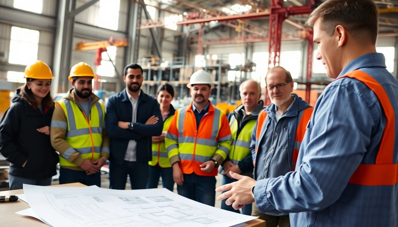 Engaged trainees in construction workforce training session with hands-on learning activities.