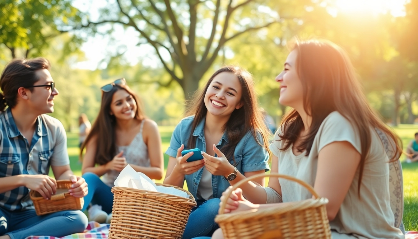 Group of young adults enjoying a sunny park day, symbolizing the feeling of a crush on someone.