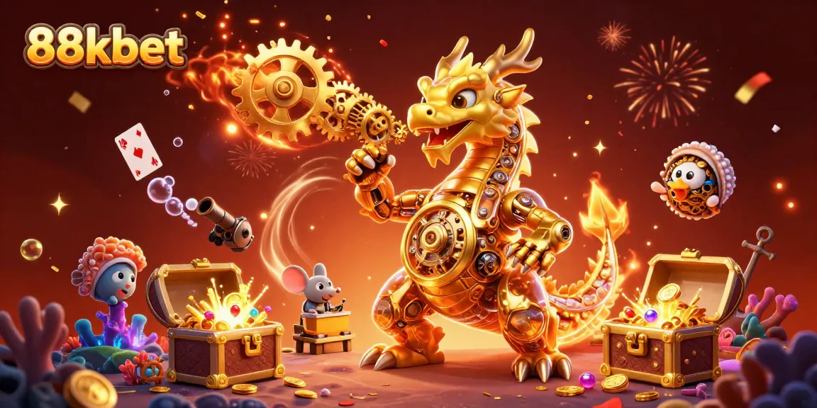 Engage in thrilling games at 88kbet with dazzling golden dragon and underwater treasures.