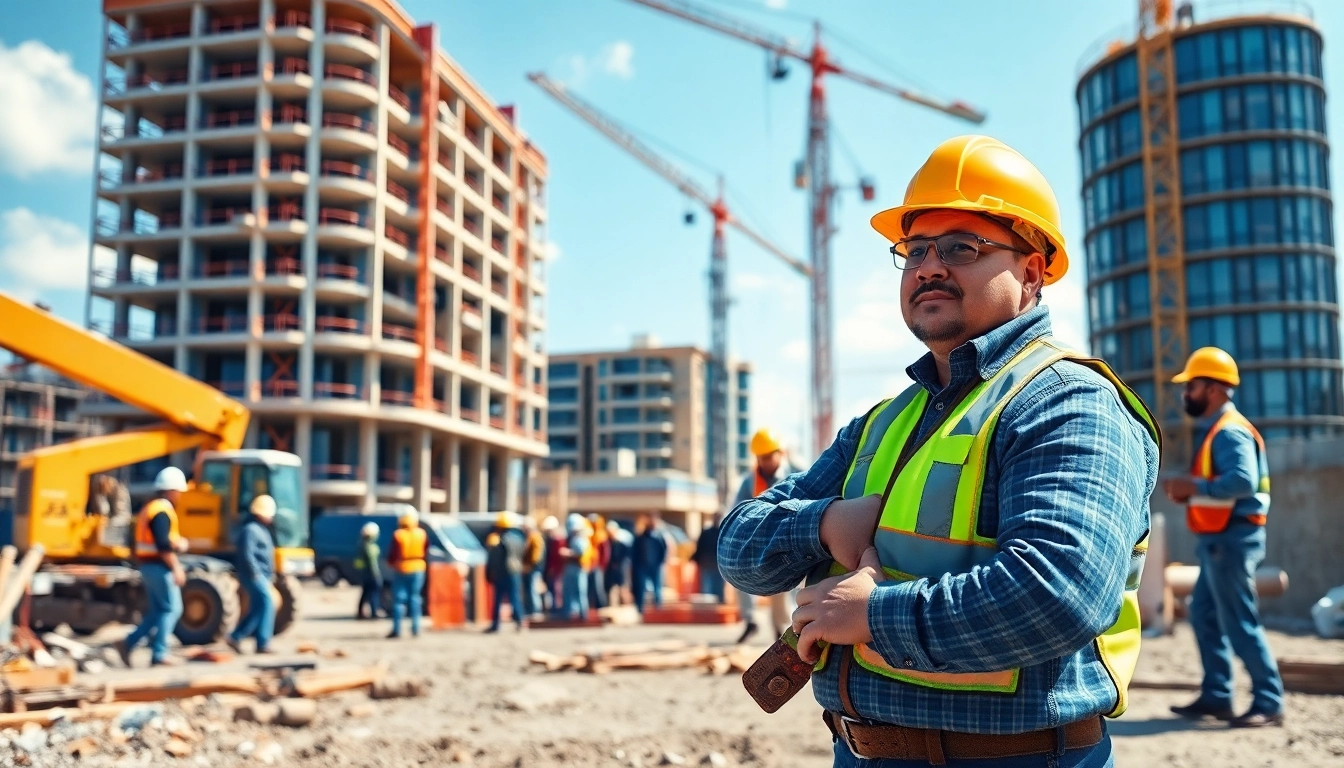 New Jersey Commercial General Contractor overseeing construction activities at a vibrant site.