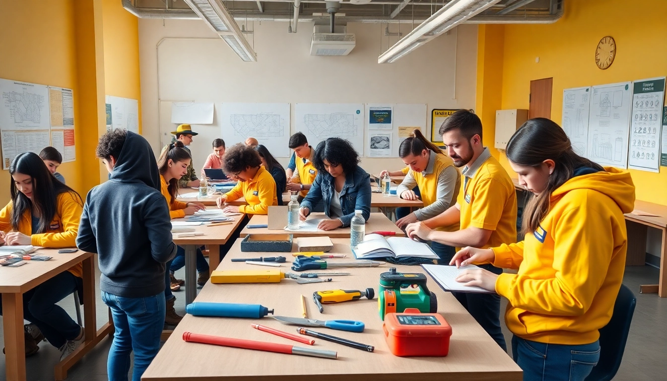 Engage in construction classes with hands-on learning experiences and diverse students.