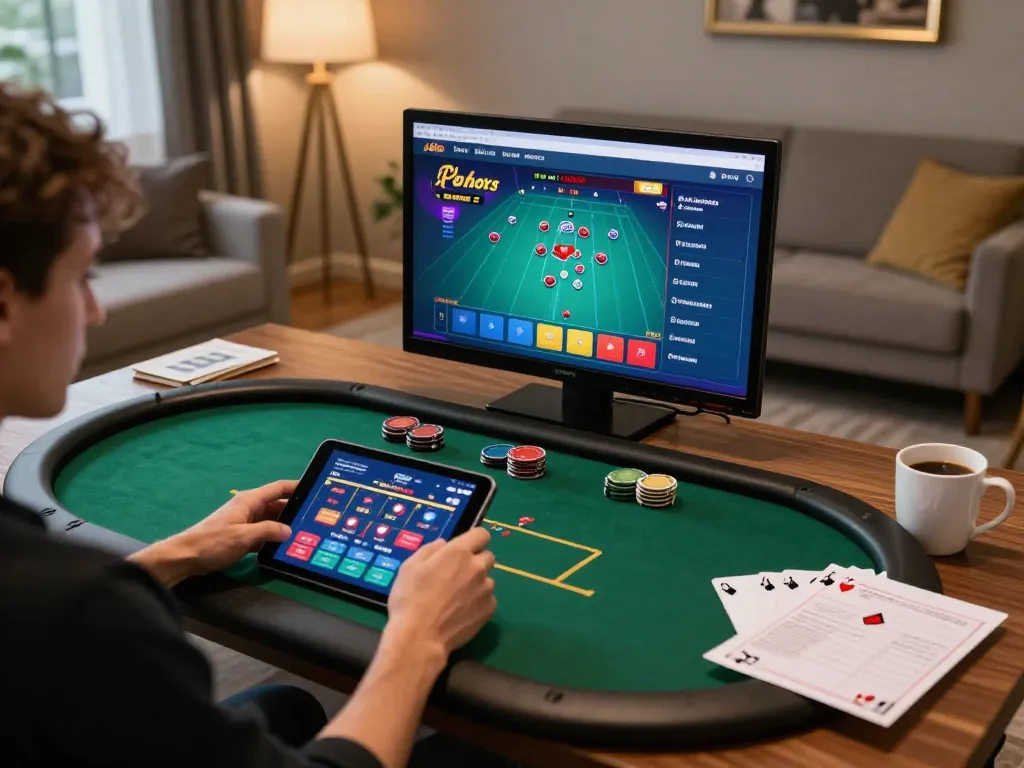 Engaging online gameplay with ok365.br.com platform shown on tablet screen in a cozy environment.