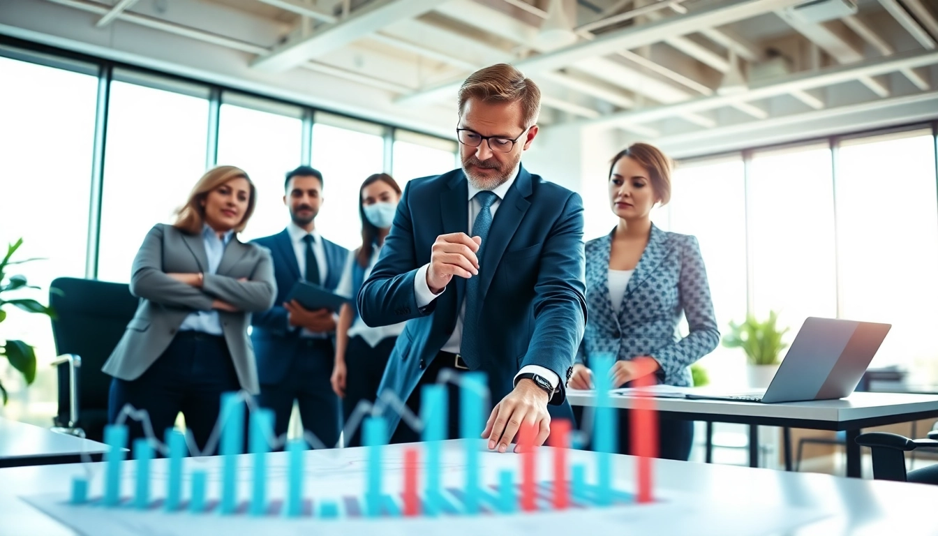Engaging top financial advisors collaborating with clients in a contemporary office.