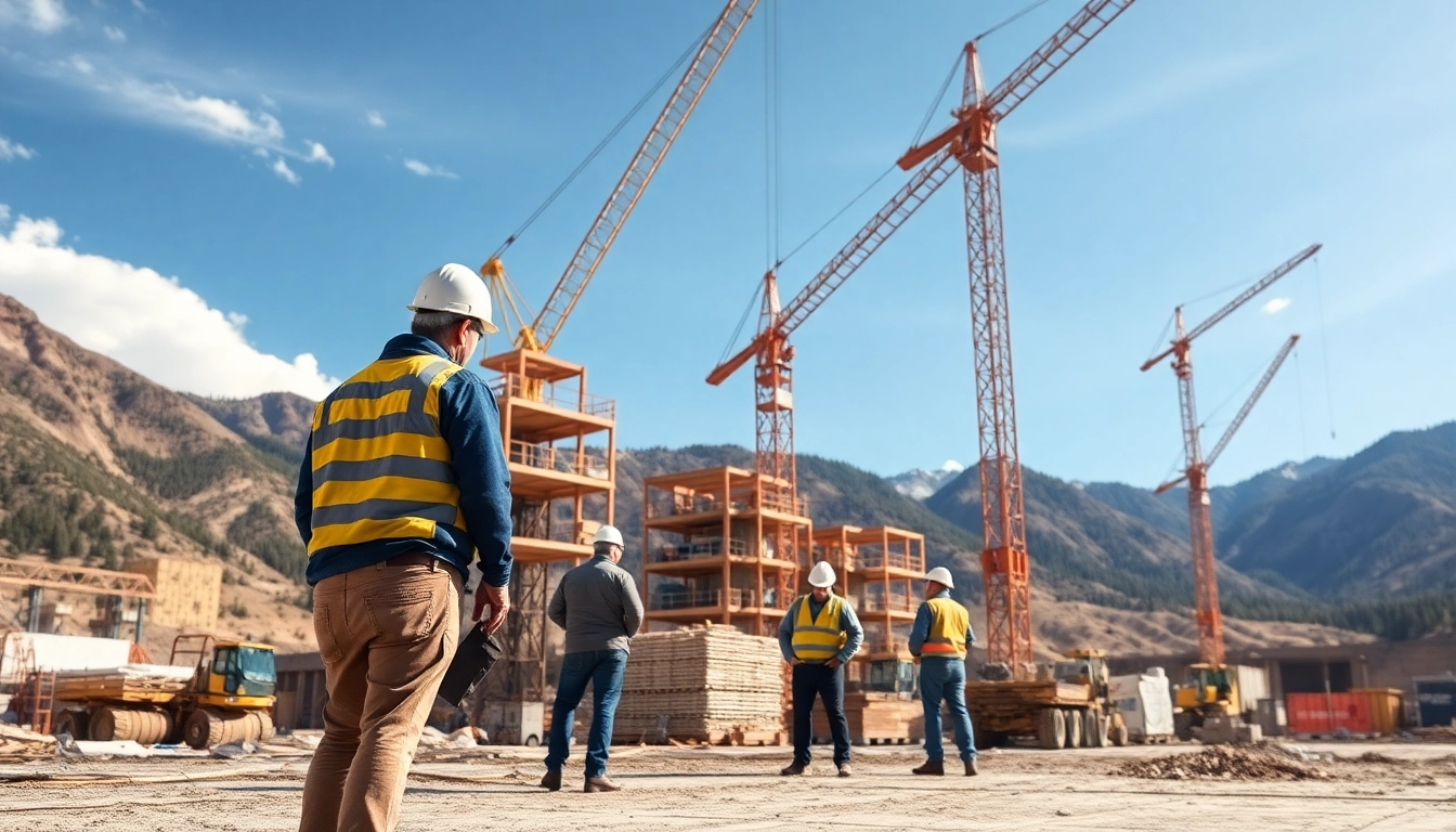 Workers at a construction site in Colorado engaging in activities related to colorado construction news.