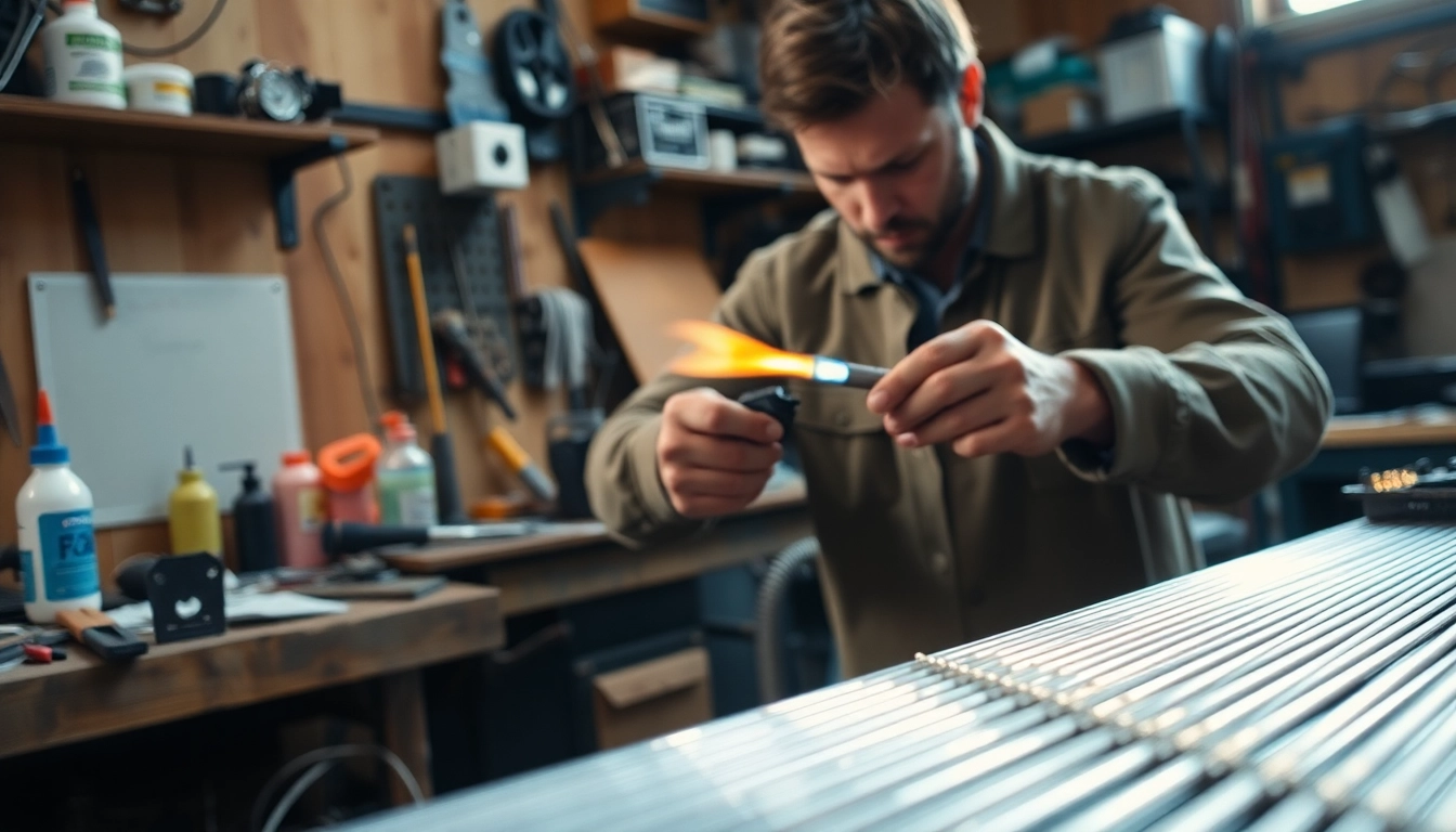 Technician expertly using silver brazing rods to join metal components in a workshop.