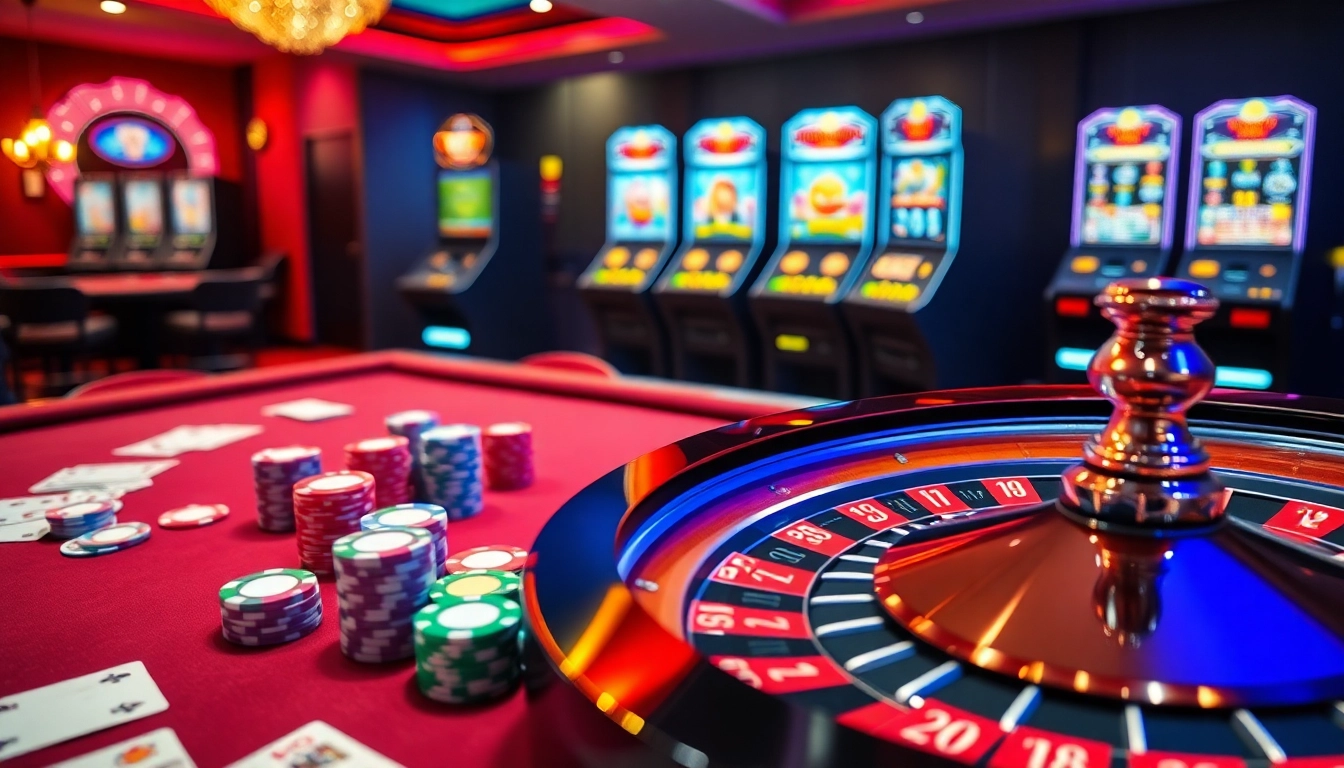 GO88 captivating online casino setup with poker chips and roulette wheel for exhilarating gaming experience.