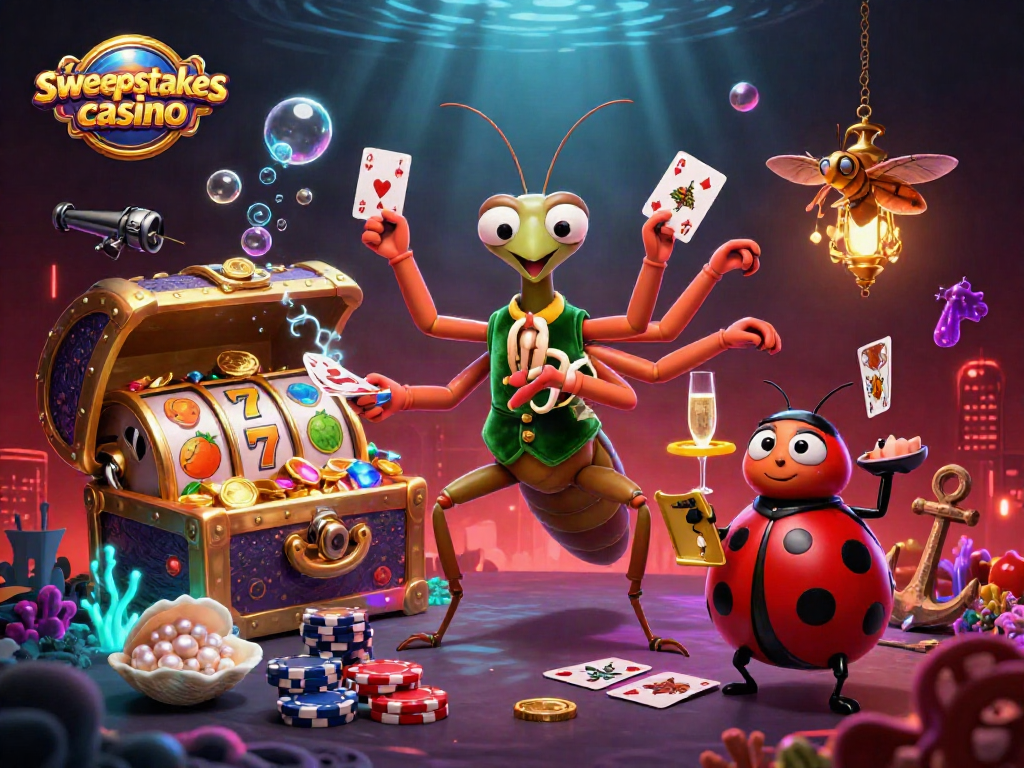 Experience thrilling gameplay in a sweepstakes casino with vibrant characters and rich visual elements.
