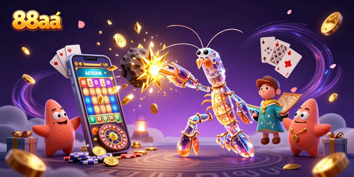 88aa engages players with an exciting illustration of interactive casino games, showcasing vibrant gameplay.