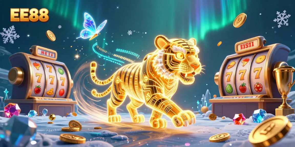 Experience the thrill of EE88 as the golden tiger and friends illuminate an exciting digital casino.