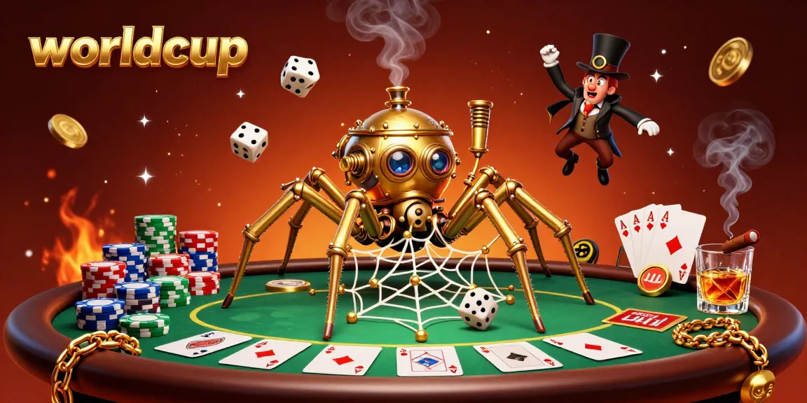 Experience the excitement of worldcup-themed gambling with a detailed 3D illustration featuring a vibrant casino scene.